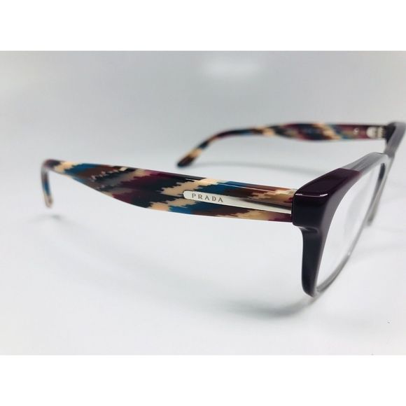 New Prada VPR 04T VYN-1O1 Gray & Burgundy w/Multi Colored Temples 52mm w/Case - Picture 6 of 9